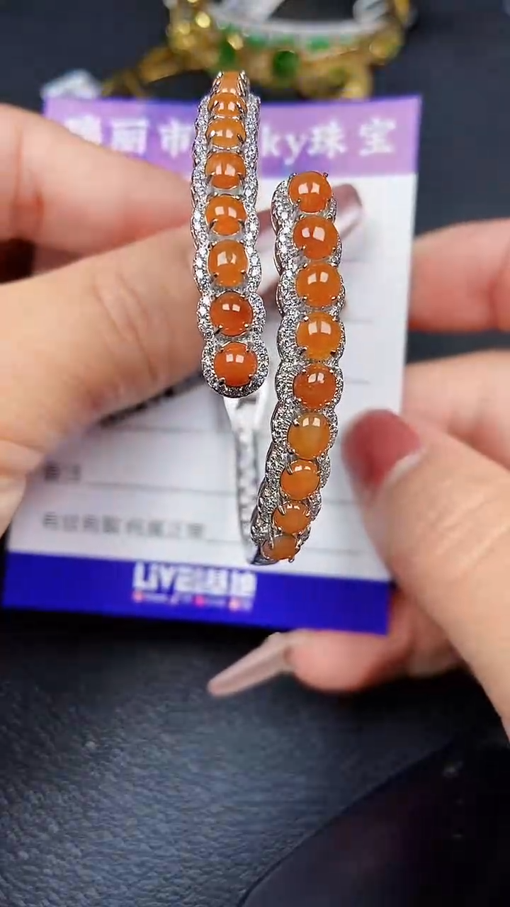 颈饰银S925镶嵌翡翠8050