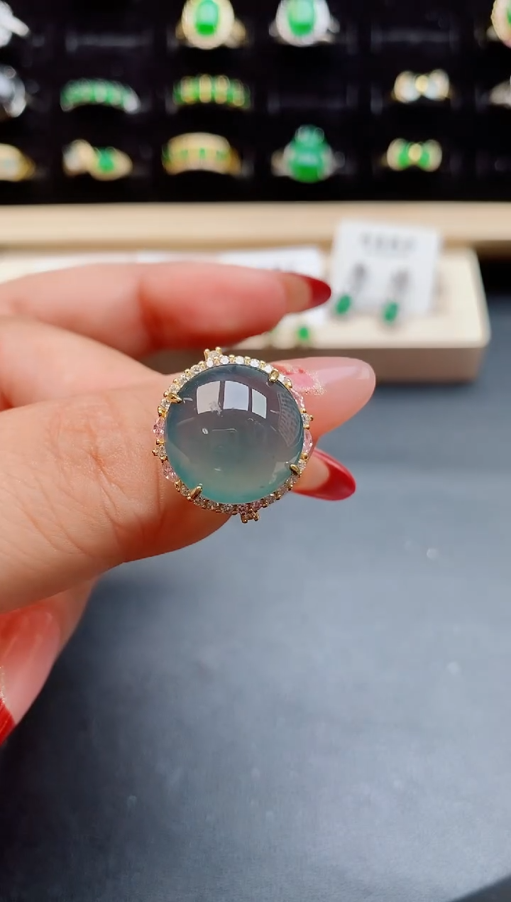 【闪购商品】翡翠戒指银S925镶嵌12121