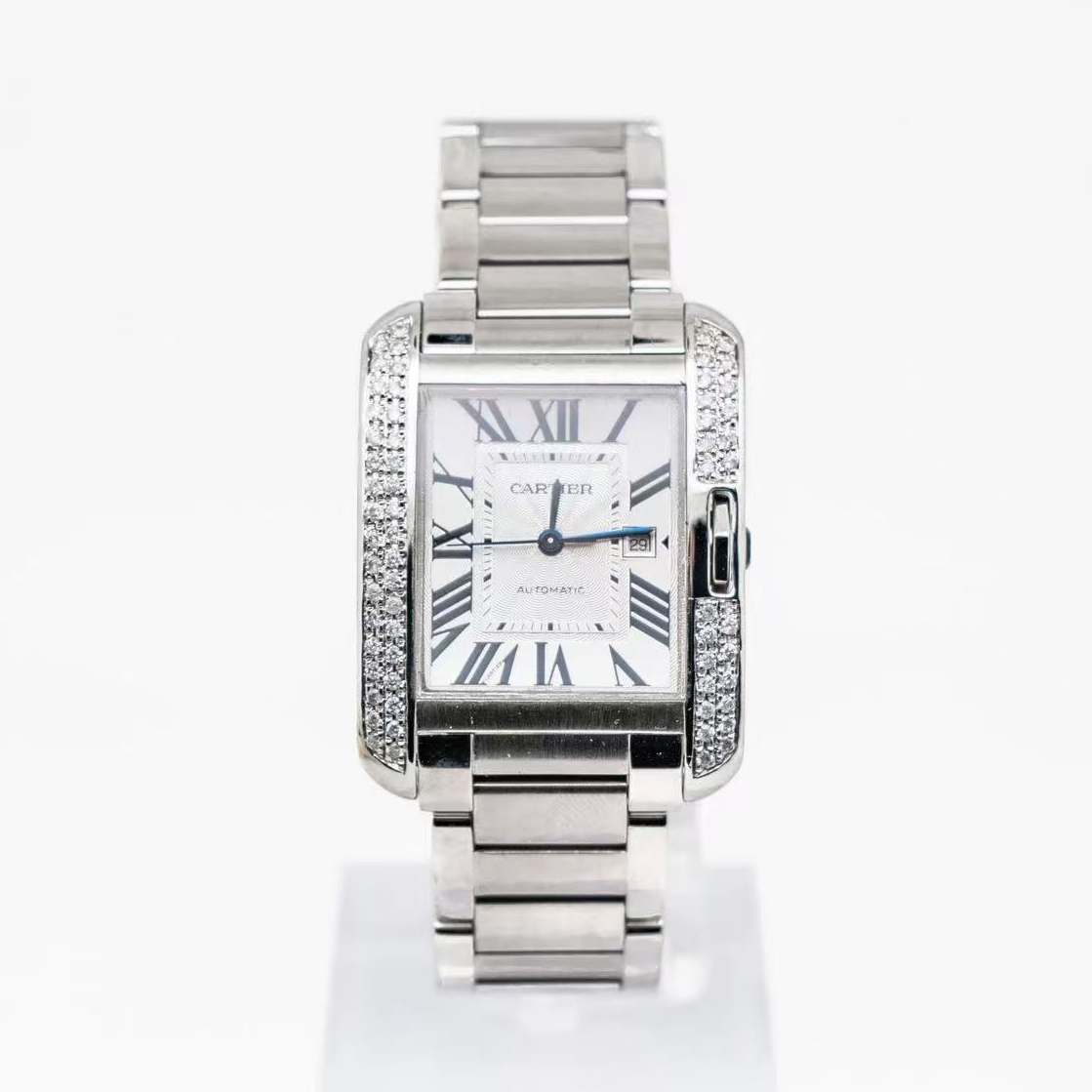 99新 Cartier/卡地亚 坦克W5310009 39*29mm 后钻机械时尚表 单表