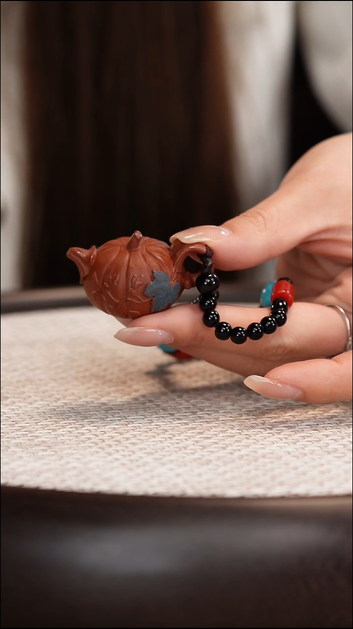 紫砂手把件小南瓜壶把件