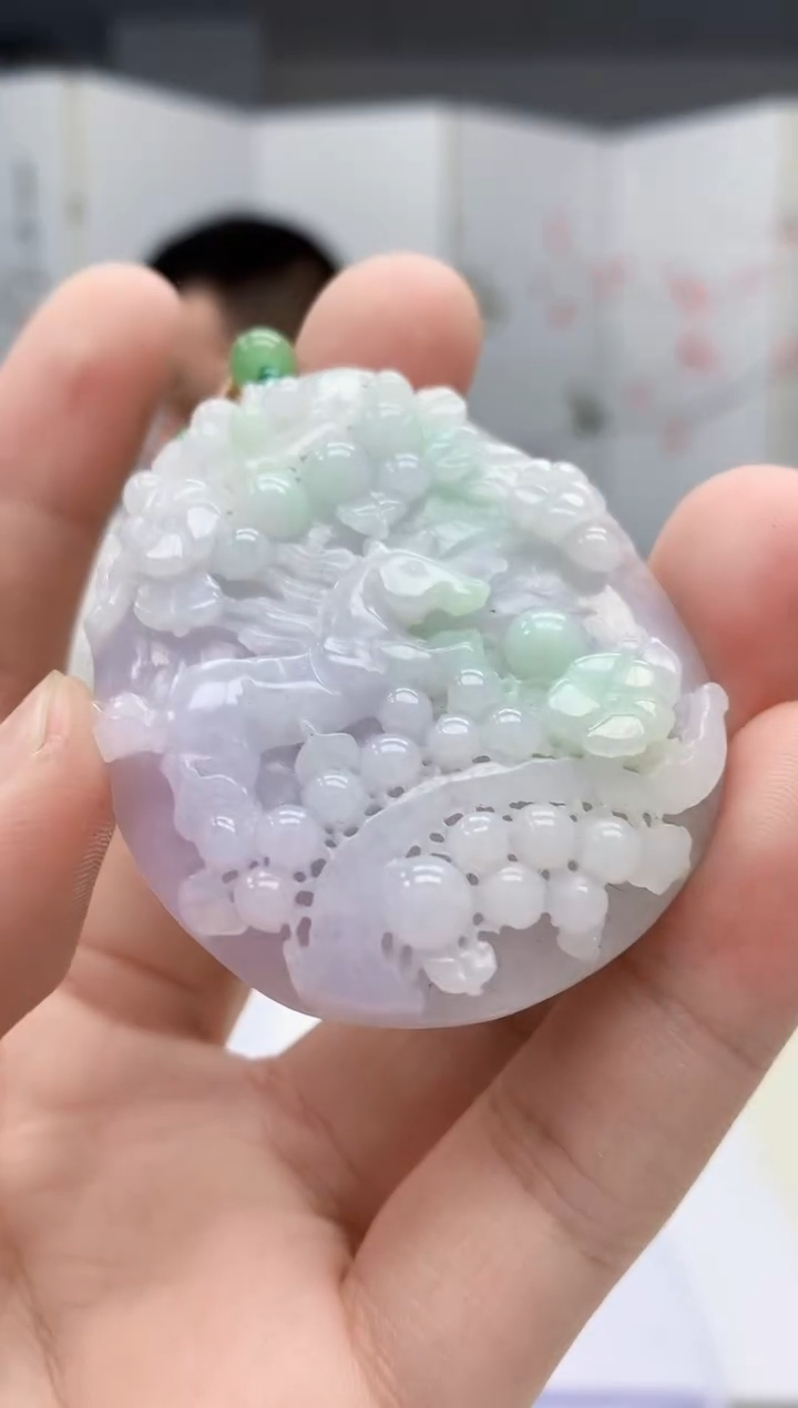 【闪购商品】定制翡翠未镶嵌4812bb-毛货挂件86