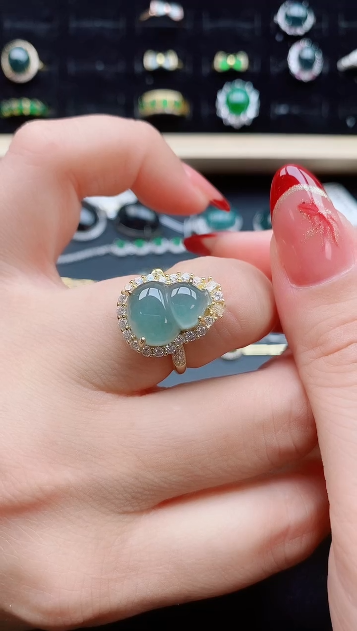 【闪购商品】翡翠戒指银S925镶嵌12121