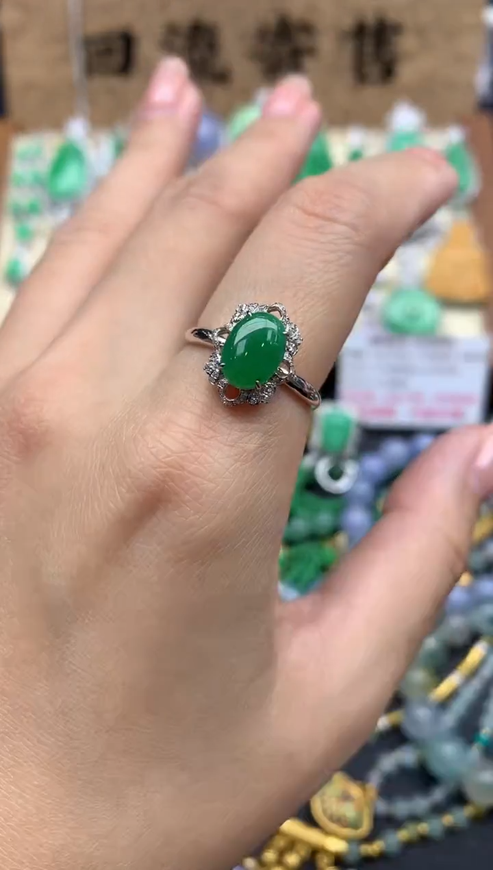 【闪购商品】翡翠戒指18K金镶嵌388-中国好珍宝