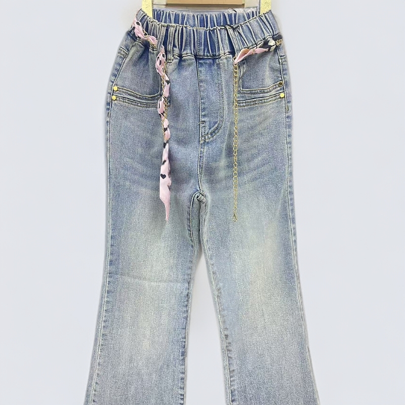 馨宸8032女大童春款喇叭牛仔裤时尚百搭