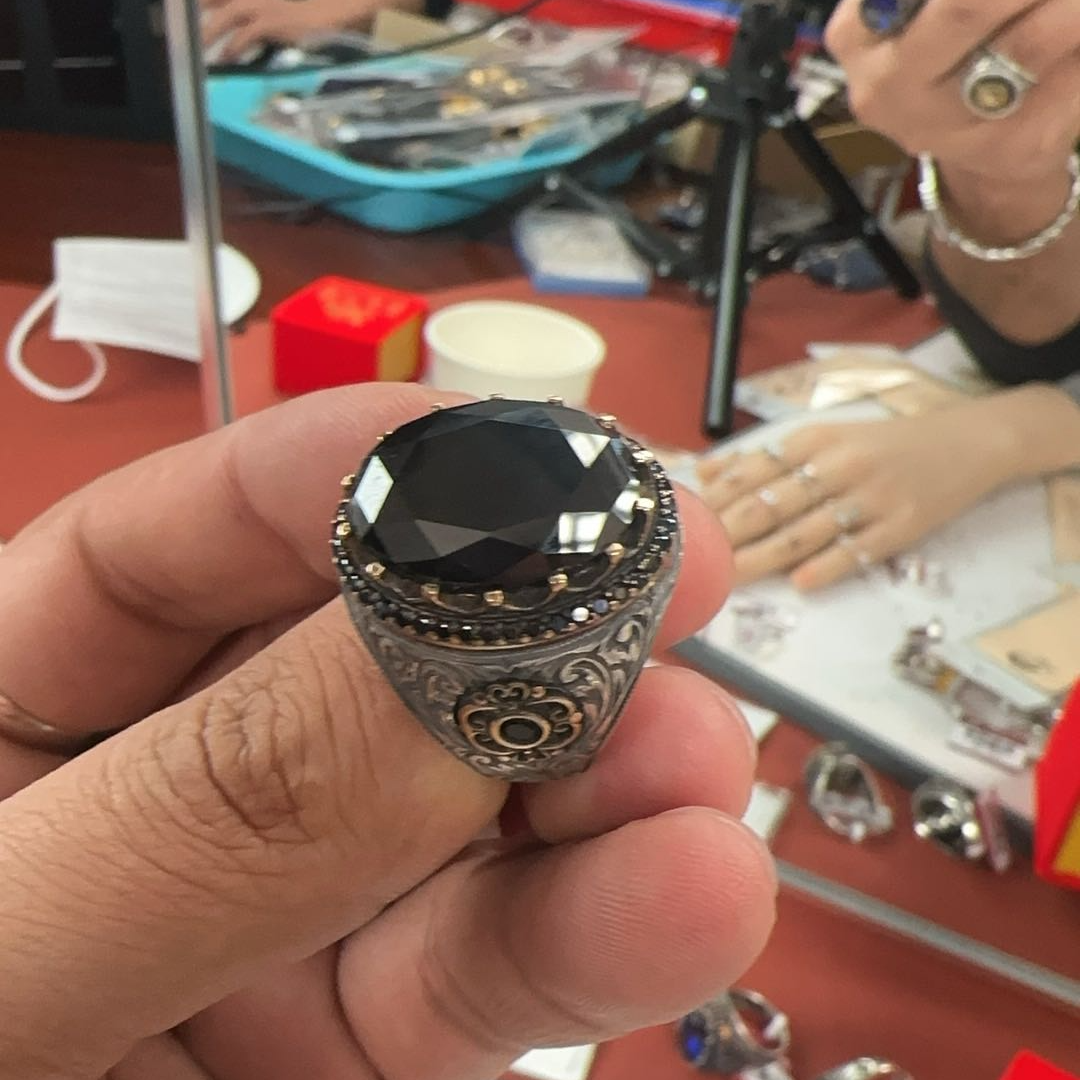 925银莫桑石戒指 爱敏纯银首饰戒指