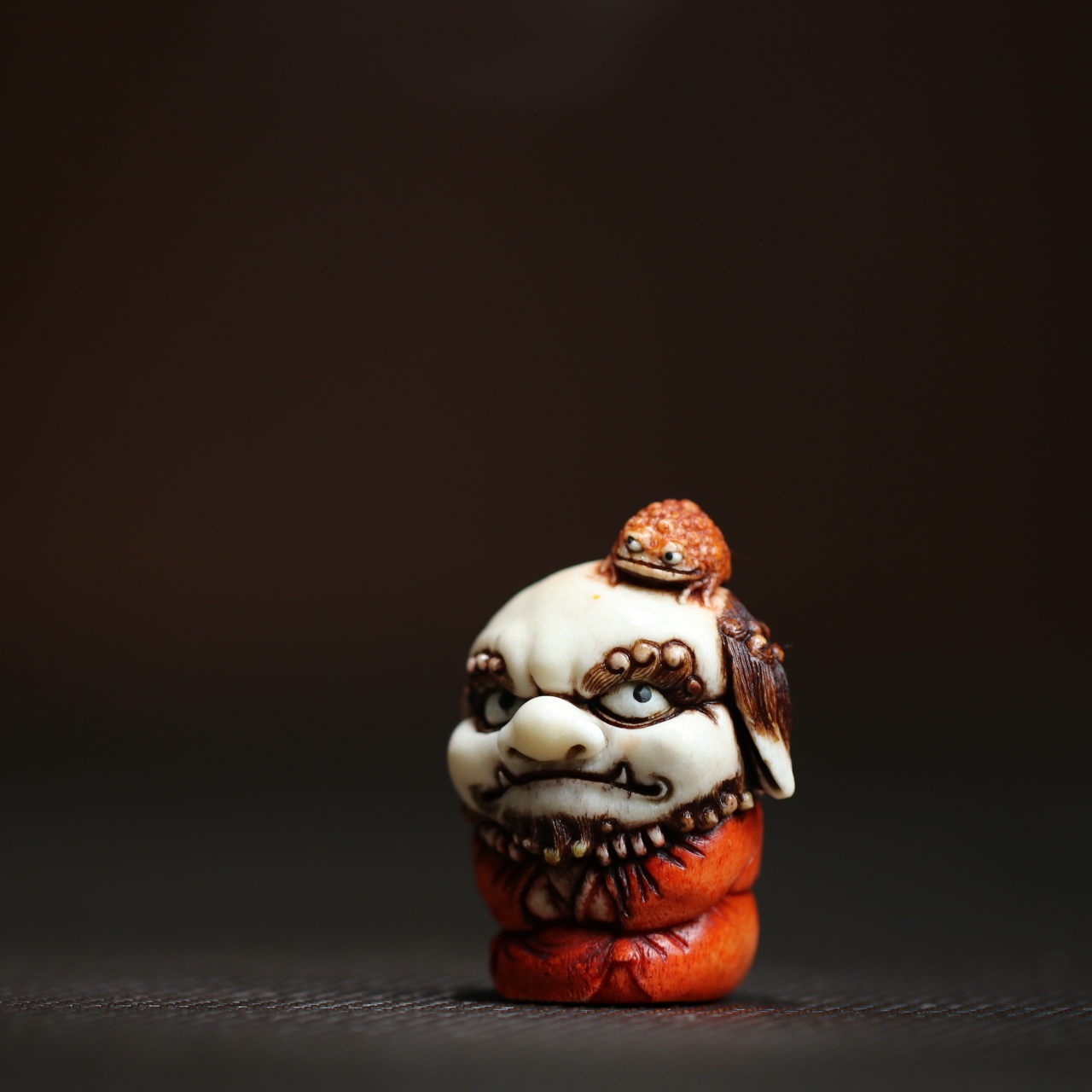 禅师 狮子 金蟾 顶呱呱 根付作品 文玩摆件 方颜雕刻 个性 潮流