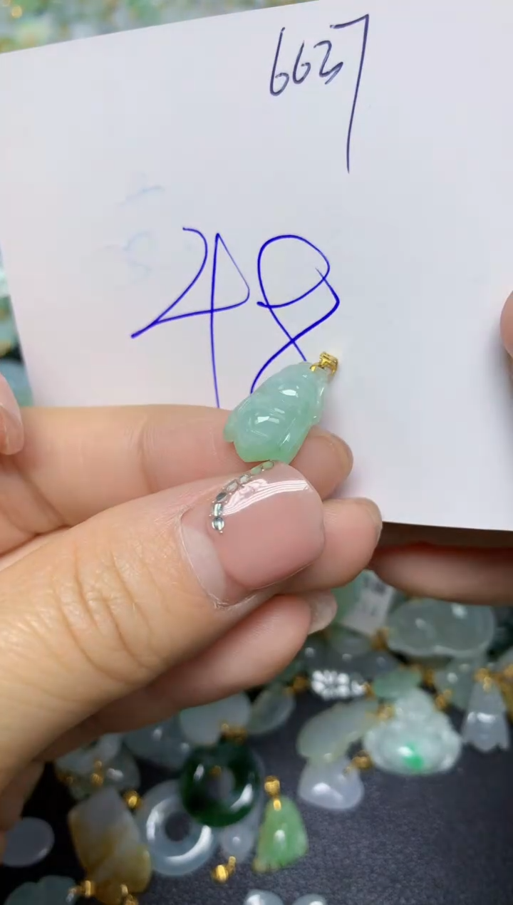 【闪购商品】翡翠挂件18K金镶嵌 天然翡翠A货