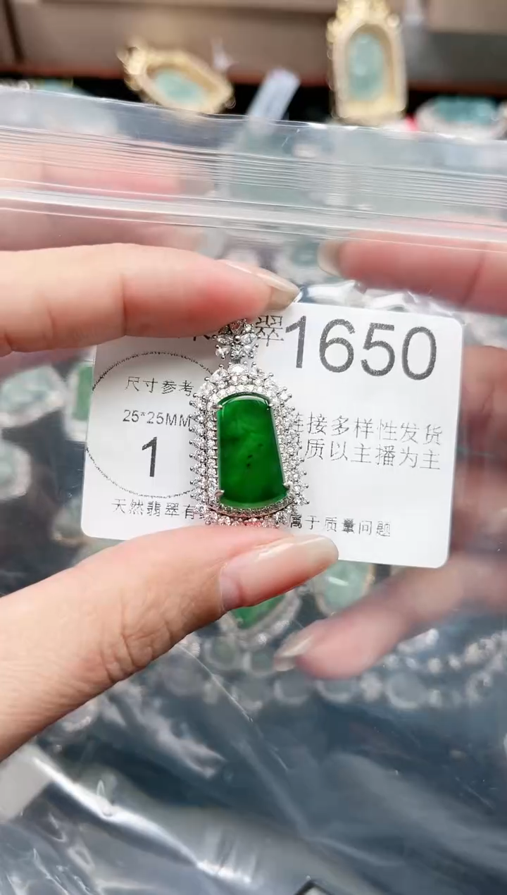 【闪购商品】翡翠颈饰未镶嵌赠皮绳1650