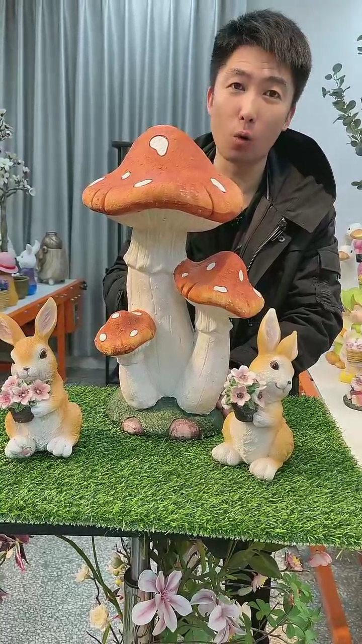 【闪购商品】无铅玻璃花园庭院摆件饰品&00&蘑菇