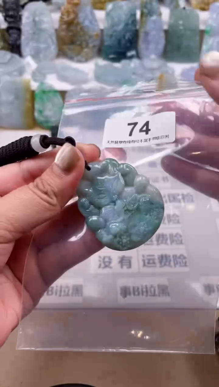 【闪购商品】翡翠颈饰未镶嵌天然 缅甸A货翡翠74