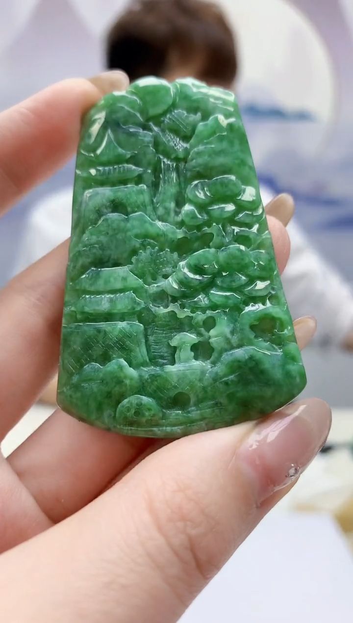 【闪购商品】定制翡翠未镶嵌4868jw-毛货挂件128