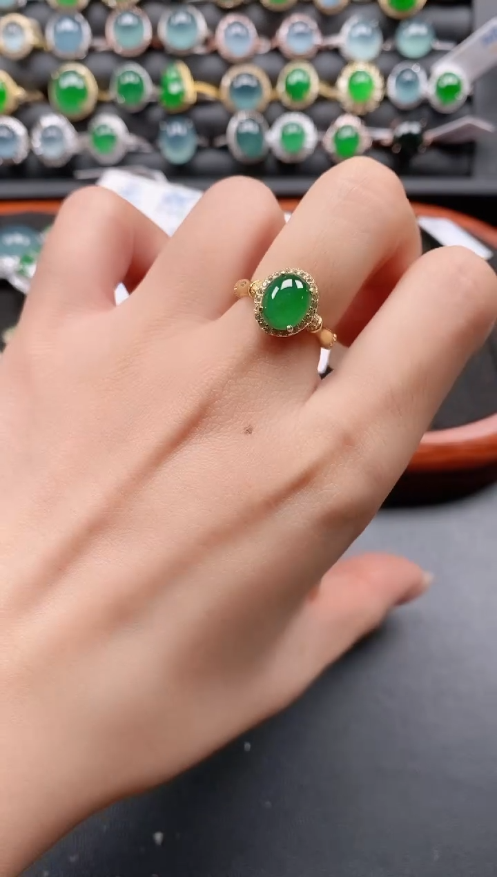 银S925镶嵌戒指翡翠1111