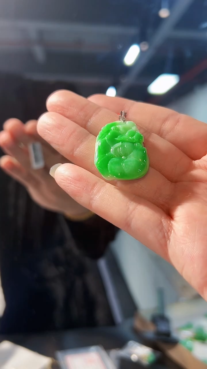 【闪购商品】翡翠颈饰18K金镶嵌缅料A货/支持复检/一件