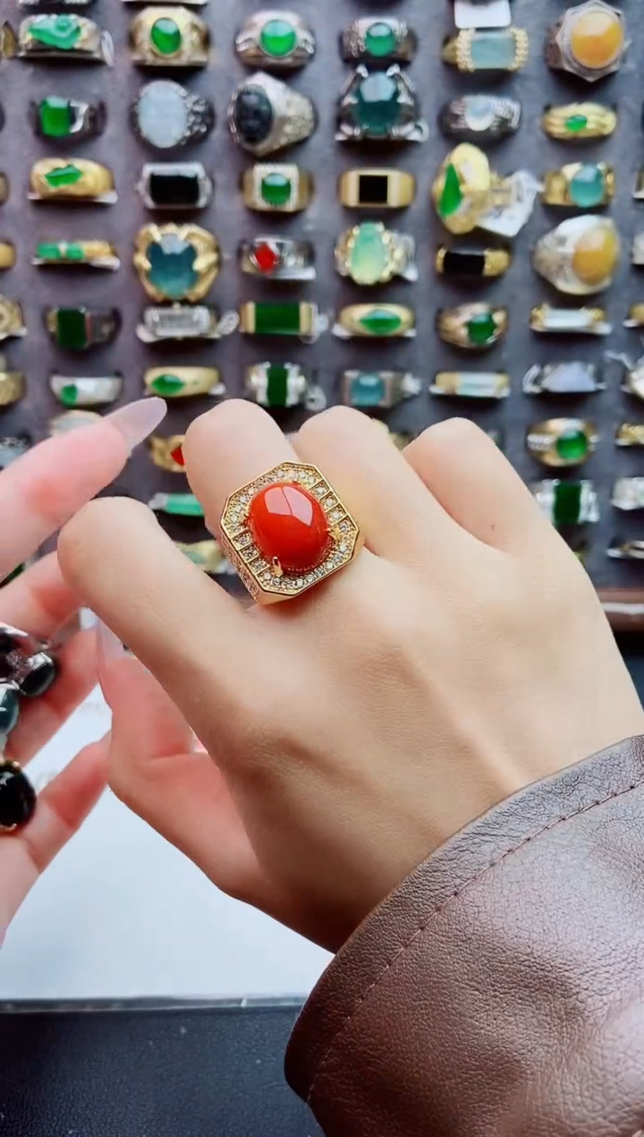 未镶嵌戒指翡翠天然翡翠男戒