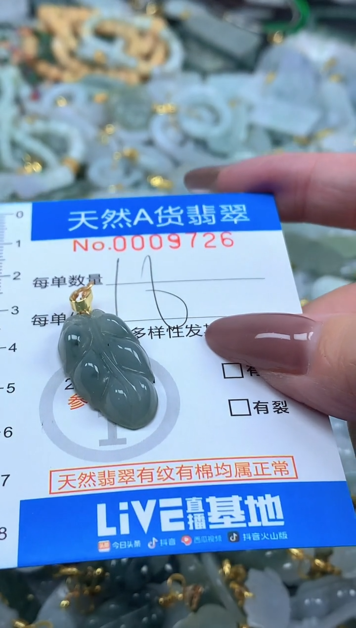 颈饰未镶嵌翡翠净货挂件-9726