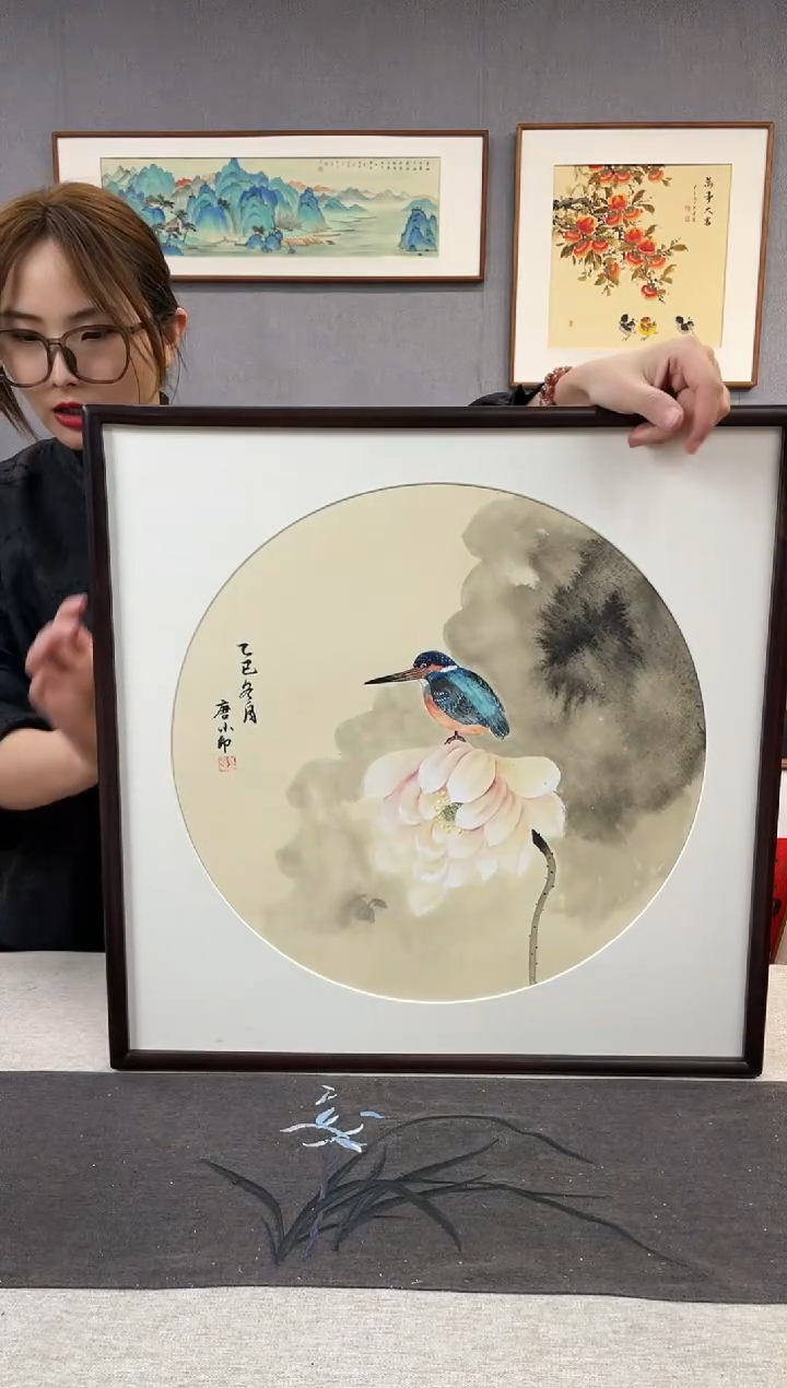 【闪购商品】国画手写手绘带框作品-52*52-