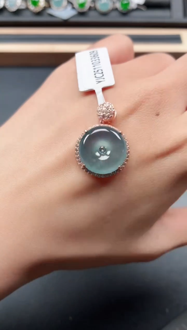 银S925镶嵌戒指翡翠1