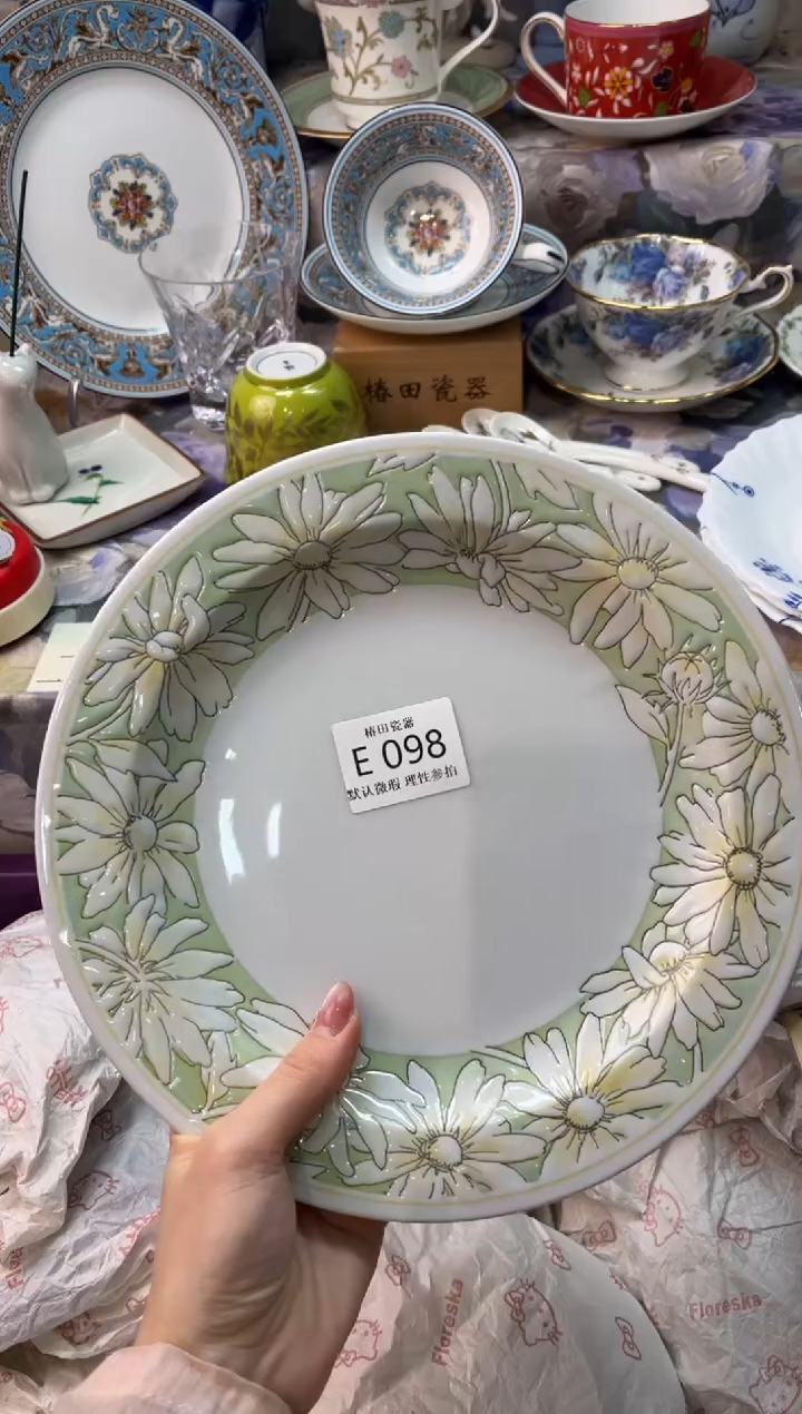 瓷片紫*花瓷片瓷片          E 098