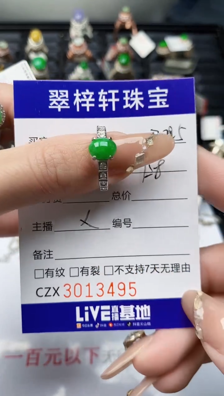 【闪购商品】翡翠戒指银S925镶嵌/3495