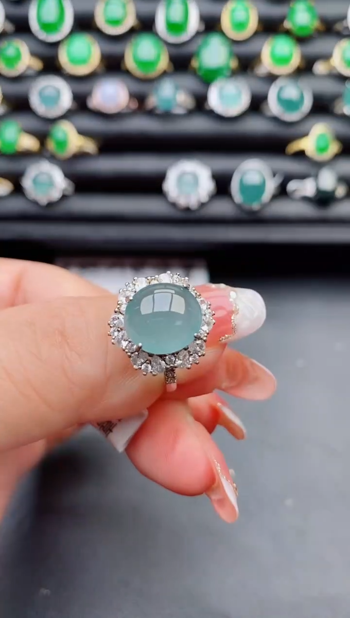 【闪购商品】翡翠戒指银S925镶嵌05800