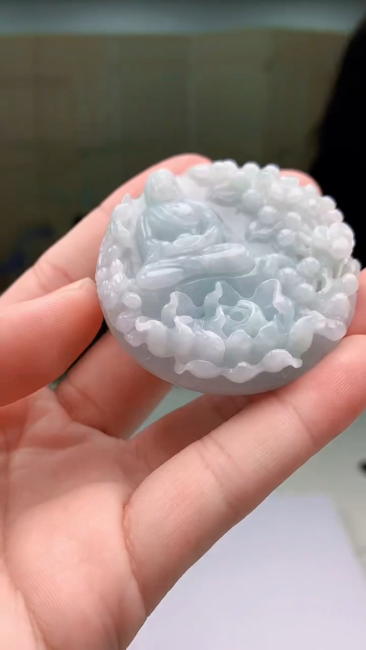 【闪购商品】定制翡翠未镶嵌4829bb-毛货挂件71