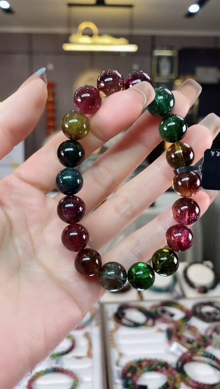 【闪购商品】碧玺收藏级单圈手串11mm+未镶嵌一物一证dan