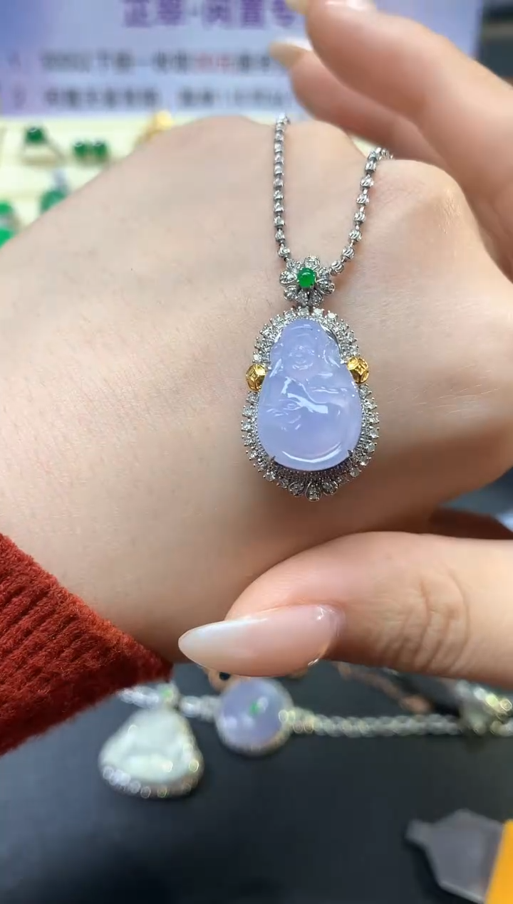 【闪购商品】翡翠吊坠(不含链)18K金镶嵌吊坠|5300+530