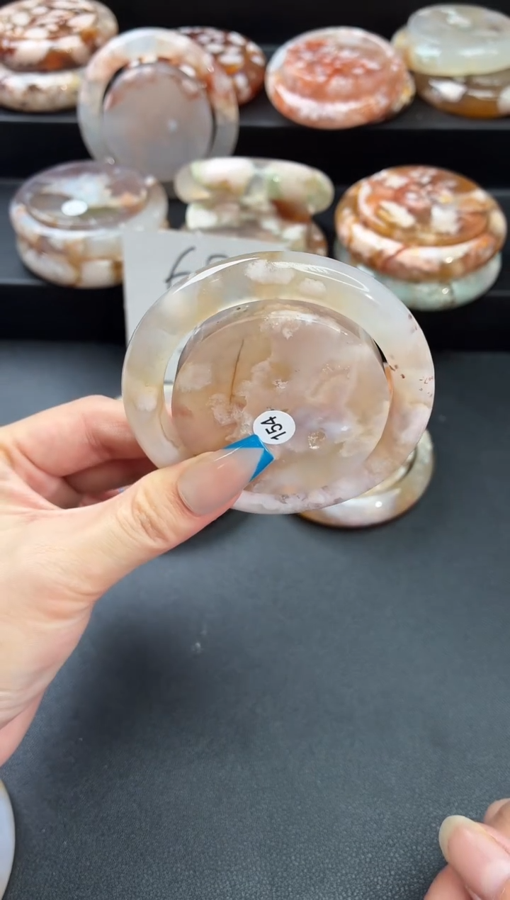 手镯玛瑙/玉髓未镶嵌石英质玉56圈55/56带(赠送镯心)