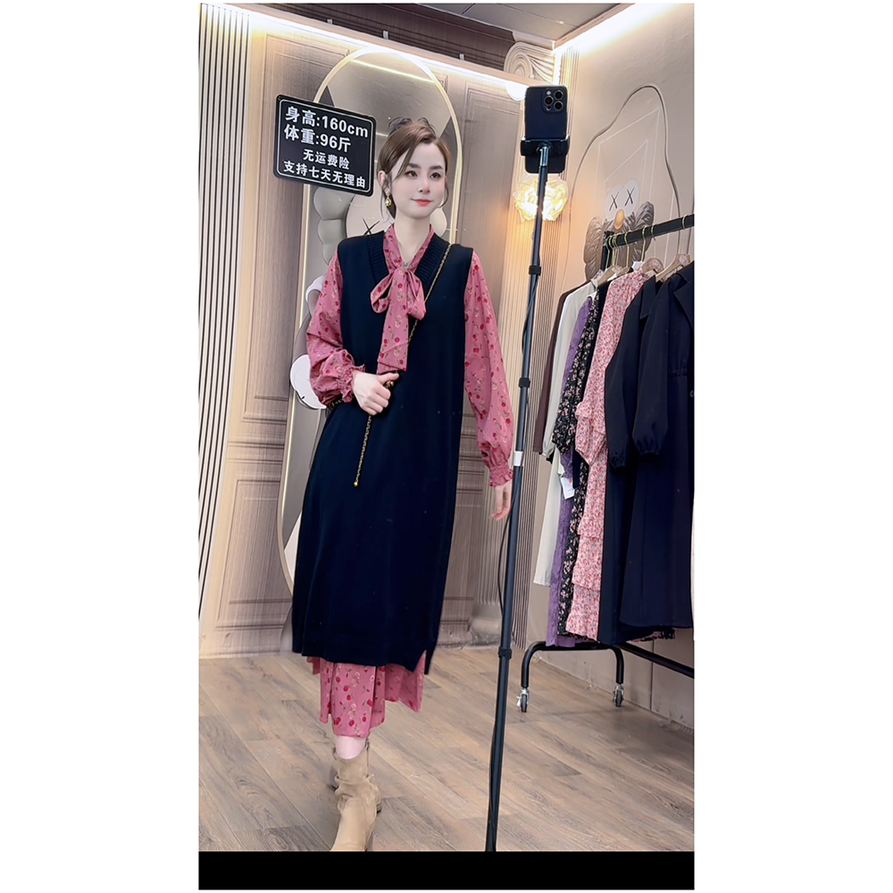 528# 长款 不规则设计 小坎肩 叠搭马甲上衣