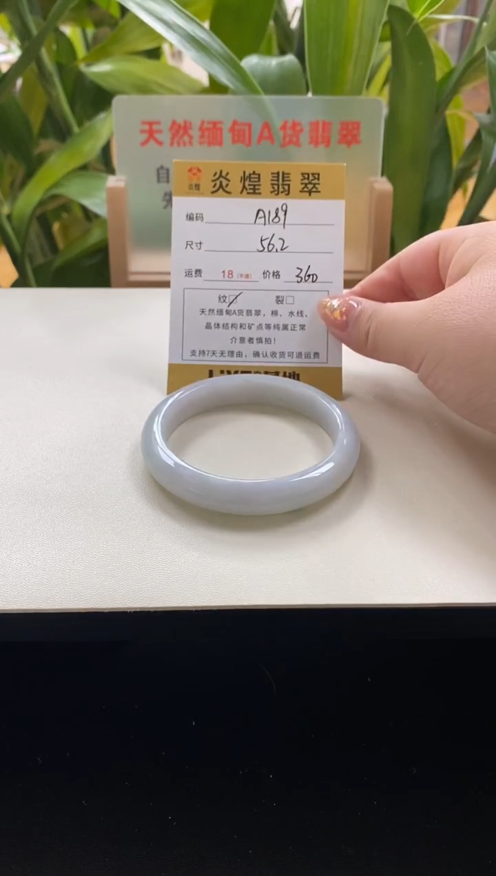 未镶嵌手镯翡翠56.2圈口编码a189