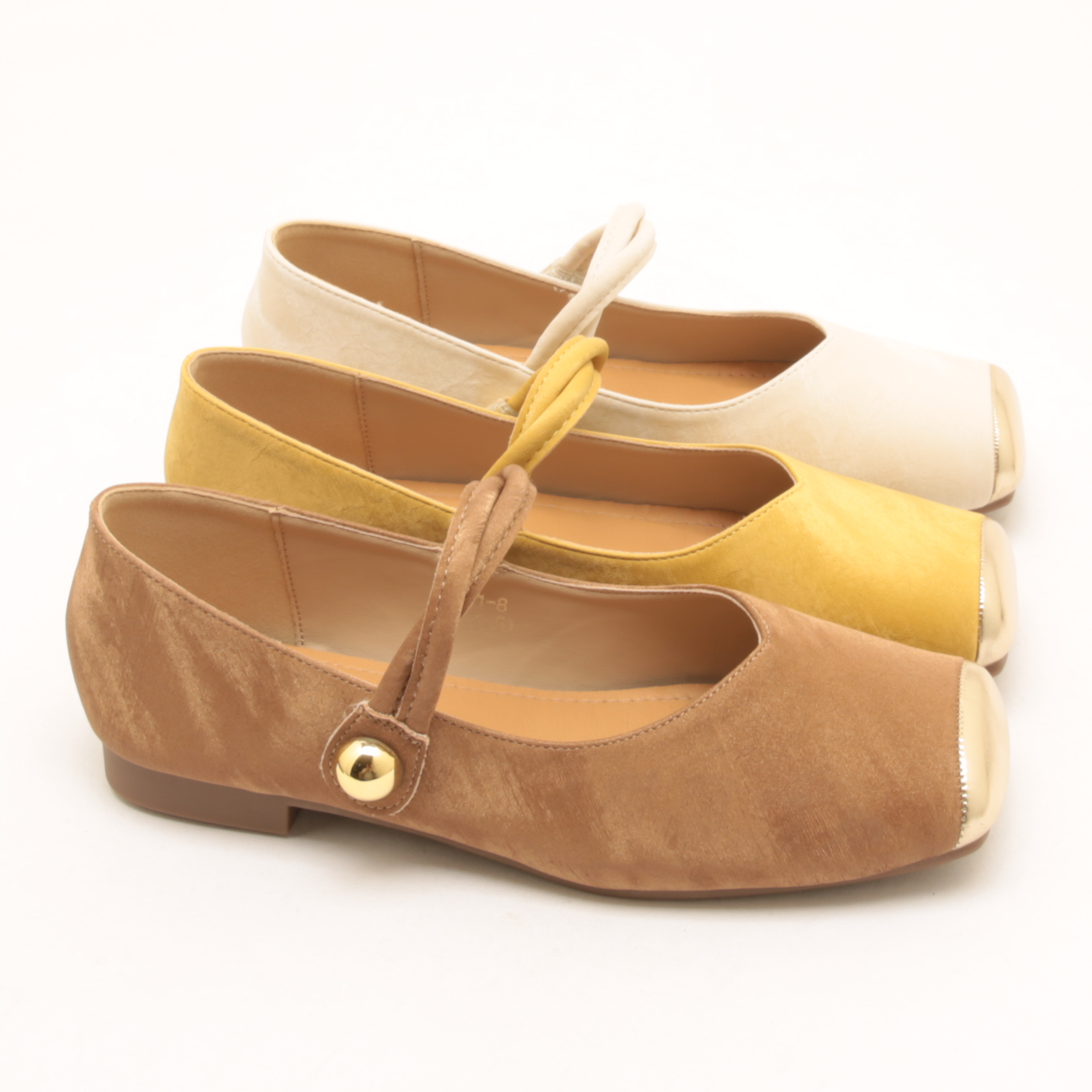 6417春季新款法式芭蕾风魔术贴玛丽珍鞋女方头猪鼻子浅口通勤单鞋