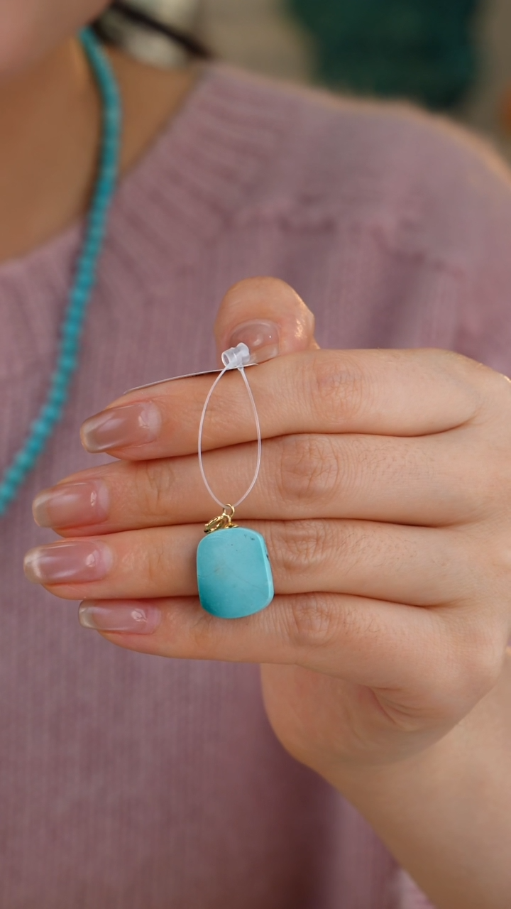 【闪购商品】绿松石吊坠(不含链)18K金镶嵌1