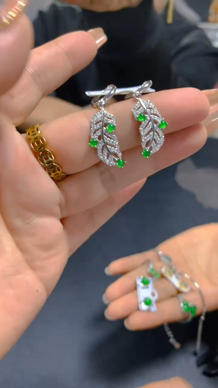 【闪购商品】翡翠耳饰未镶嵌0464537813多样性发一