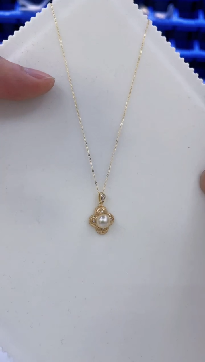 颈饰银S925镶嵌海水珍珠  