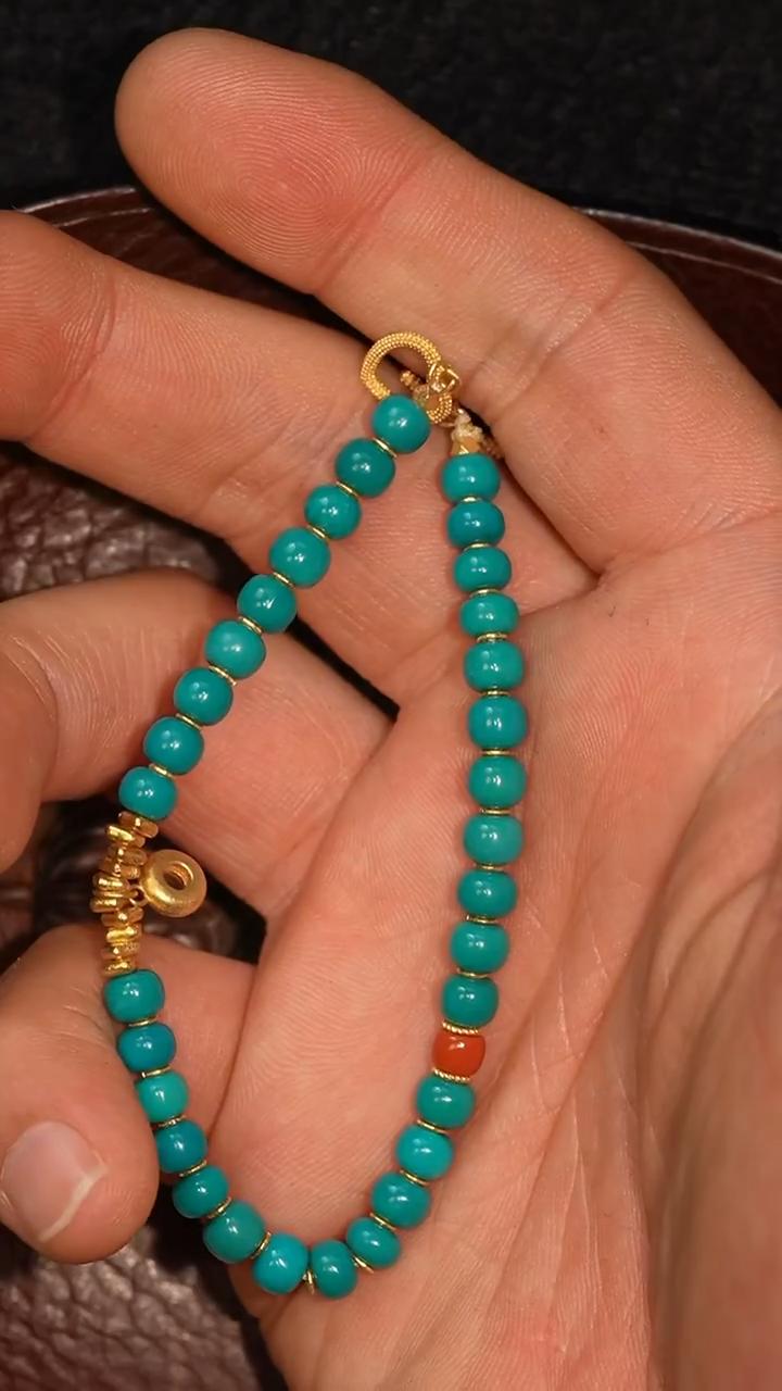 未镶嵌绿松石套链冲赛康胡子哥，DIY一138