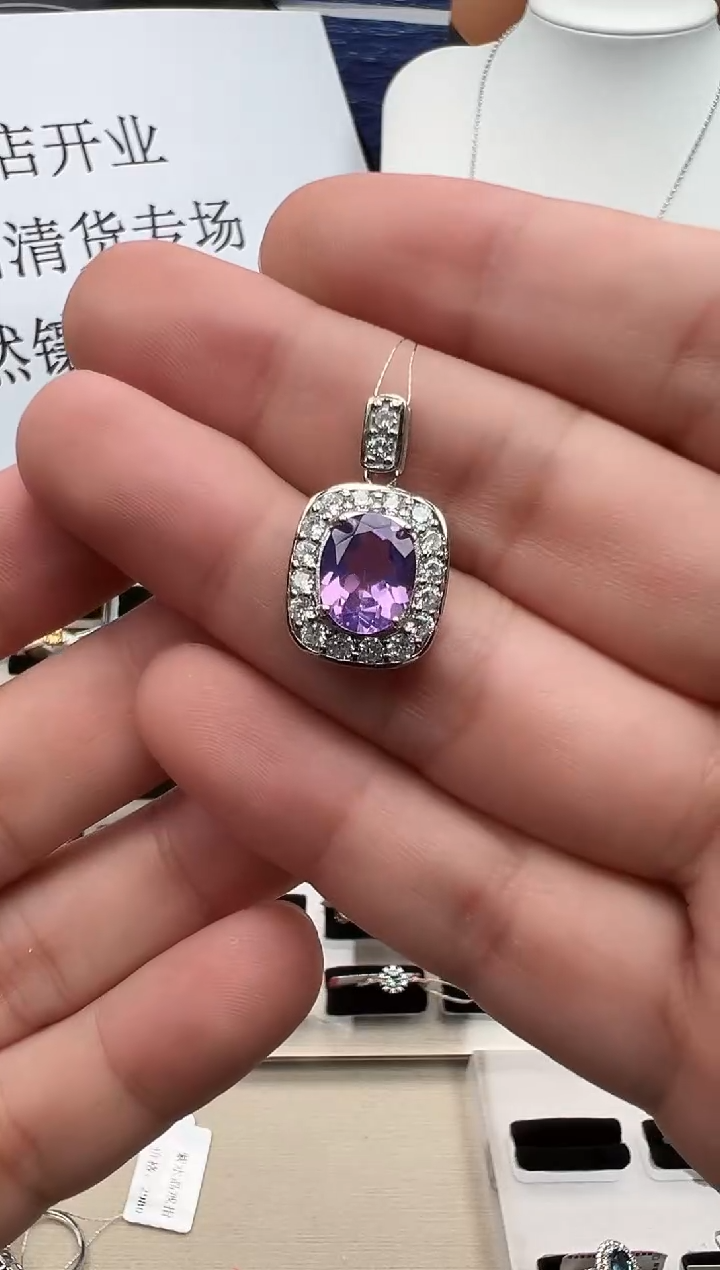 颈饰银S925镶嵌紫晶25