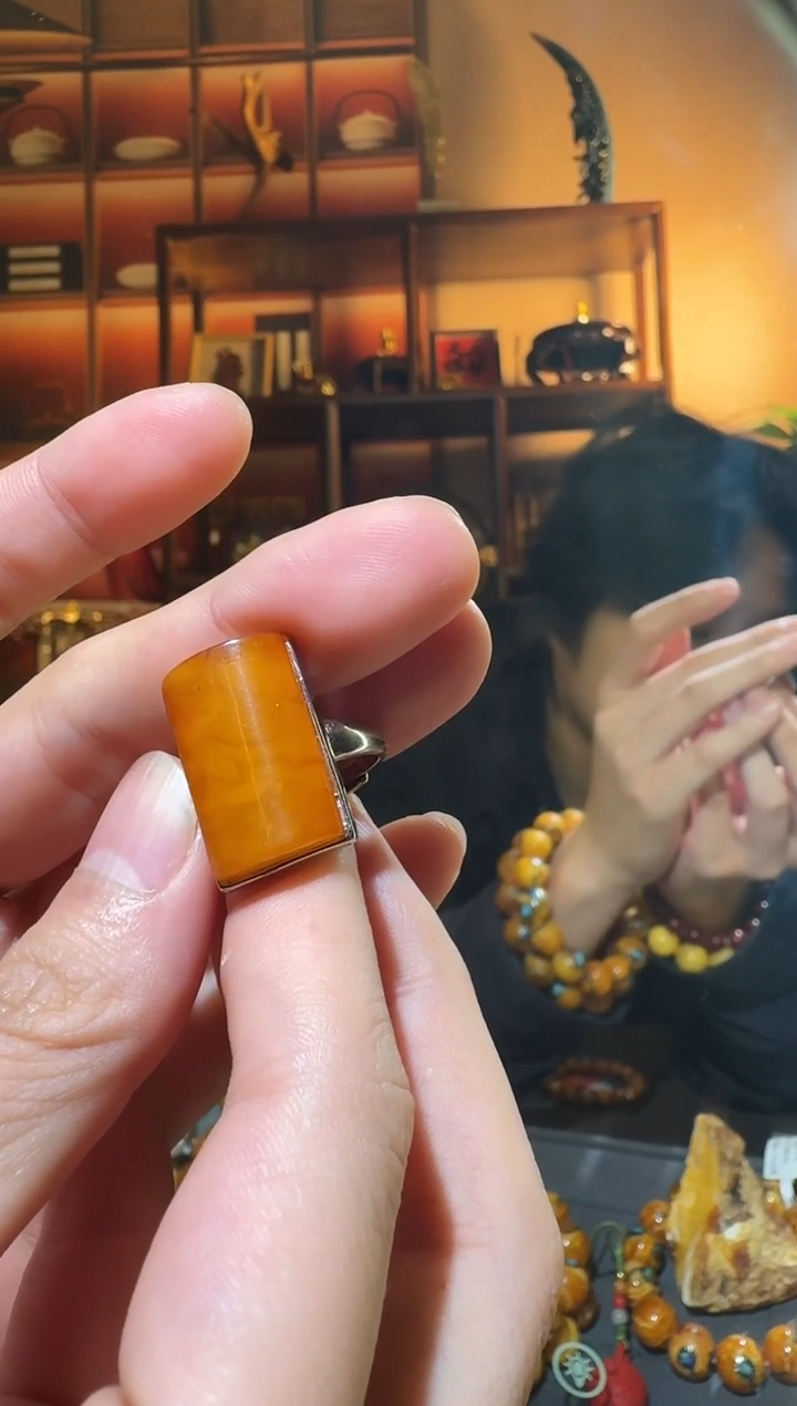 蜜蜡颈饰银S925镶嵌7498天然蜜蜡珠宝奇石