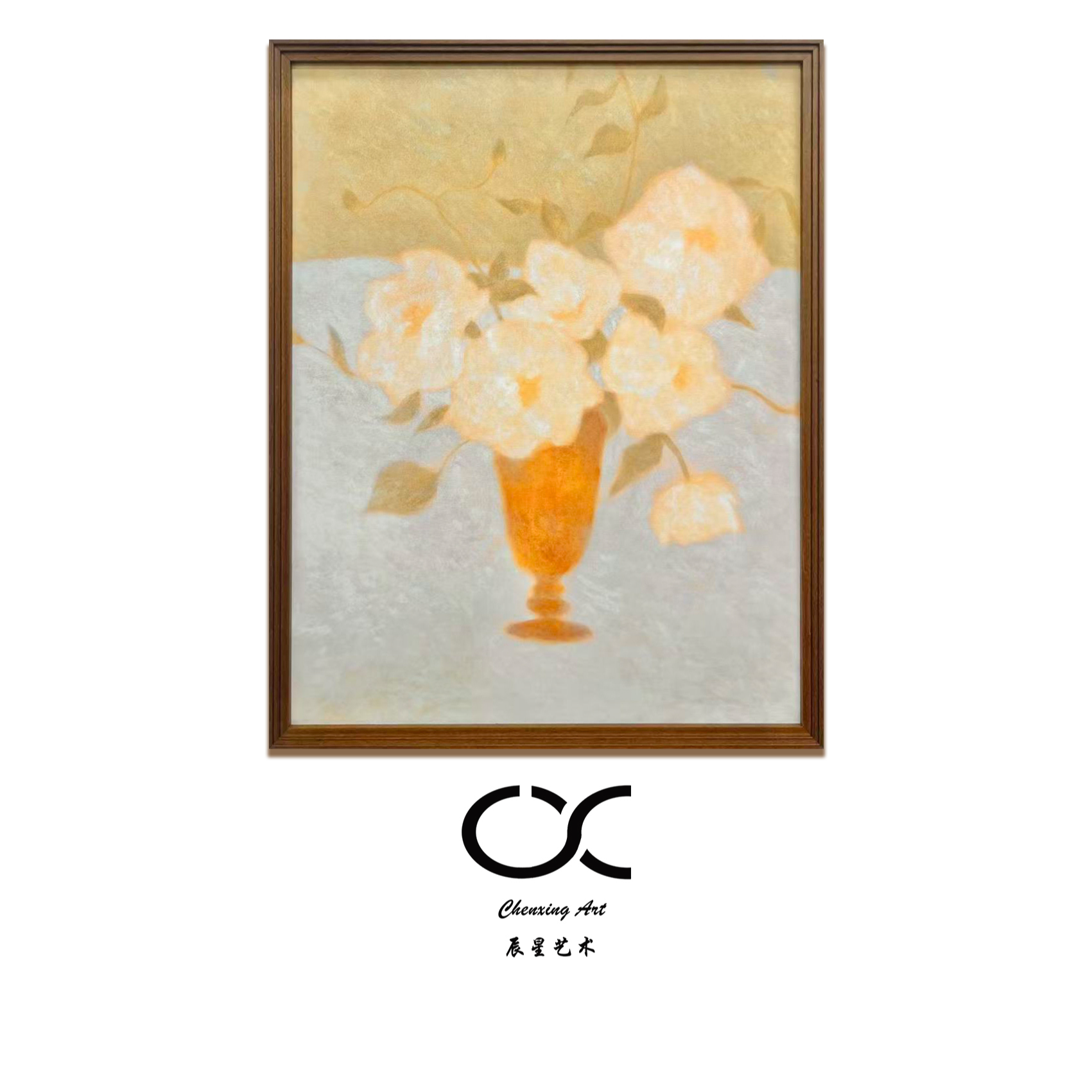 【白牡丹】欧式复古花卉装饰画适用客厅卧室玄关餐厅走廊小众装饰画