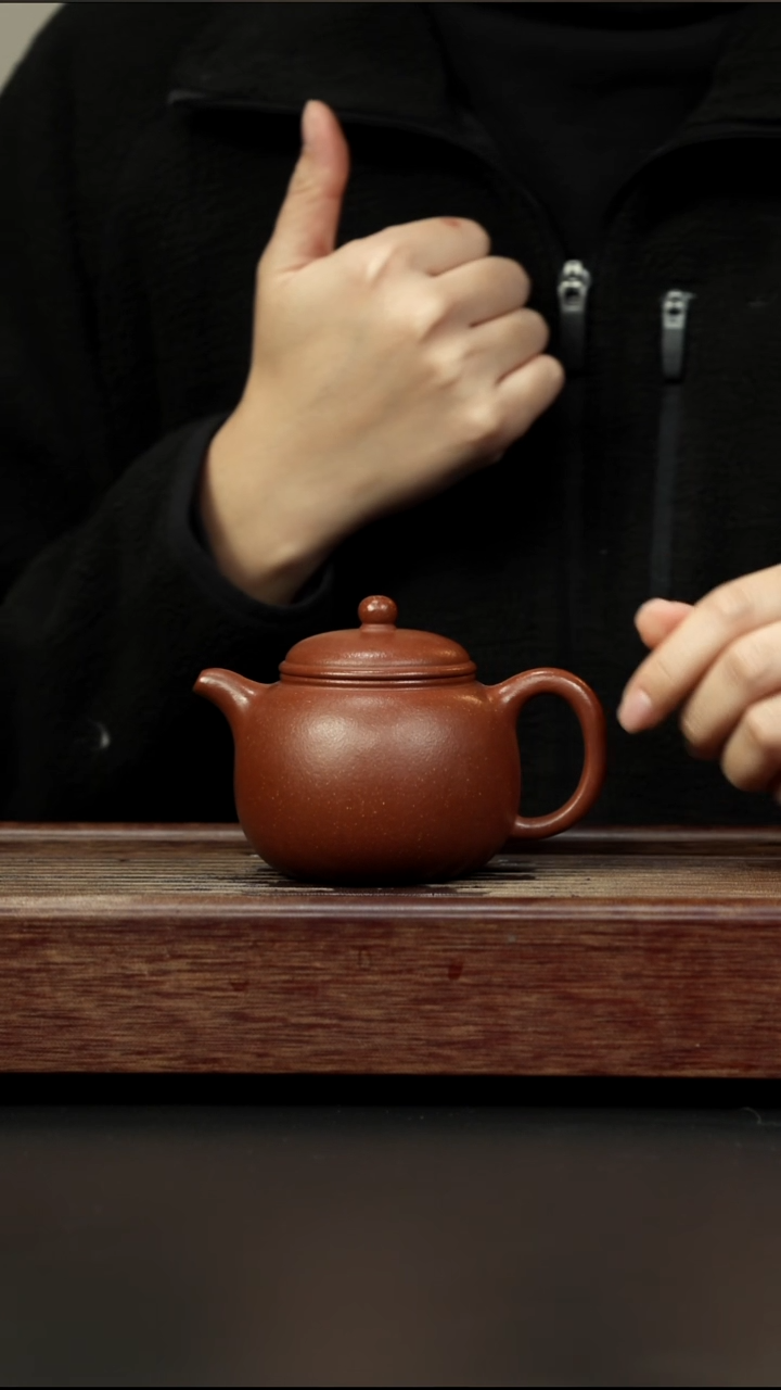 茶壶紫砂红降坡 大匏樽 220cc左右