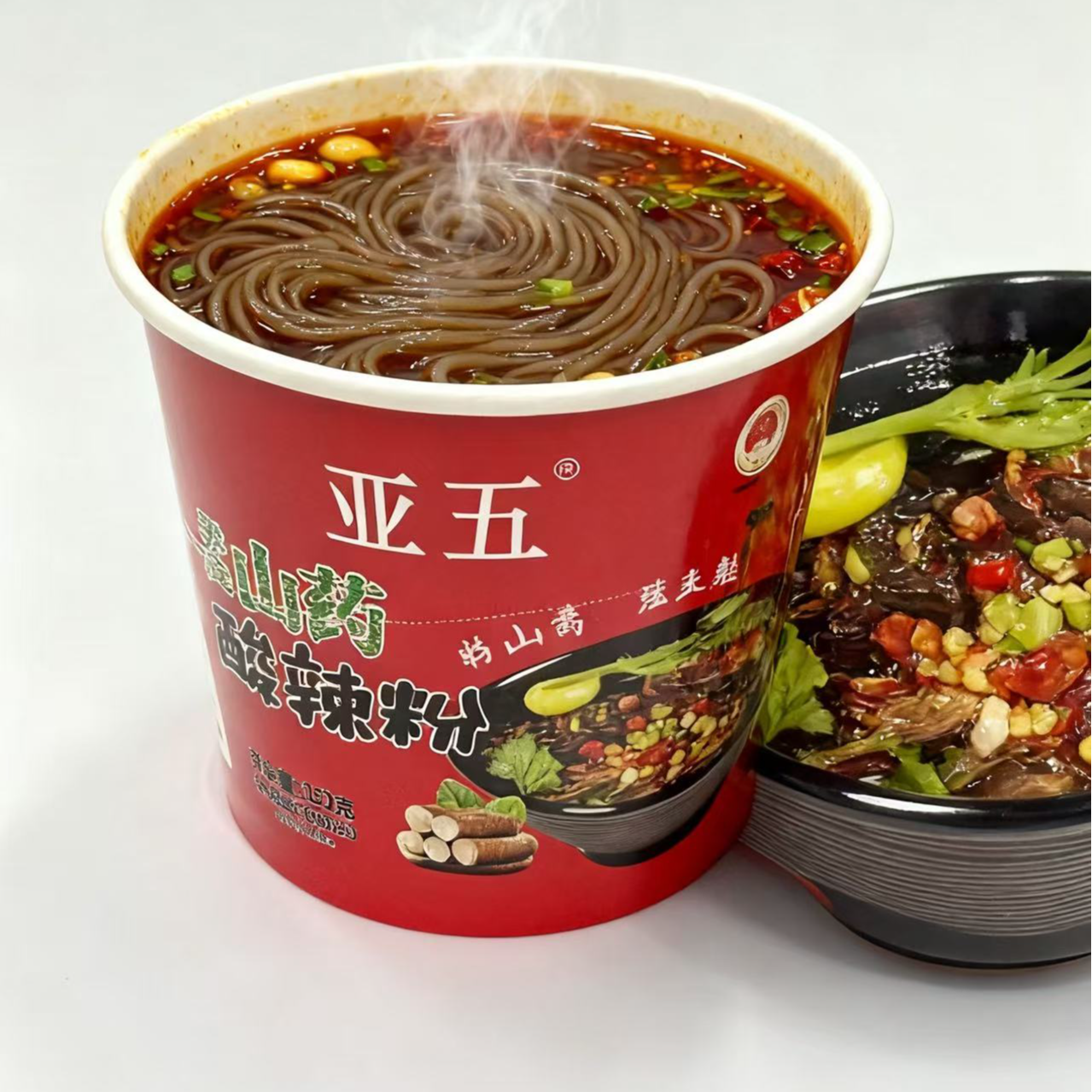 亚五 【真铁棍山药】铁棍山药荞麦酸辣粉非油炸方便冲泡即食6盒整箱