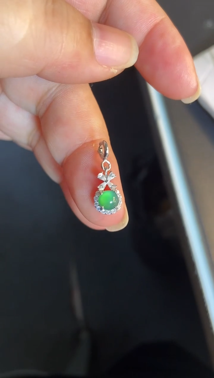 吊坠(不含链)银S925镶嵌翡翠1