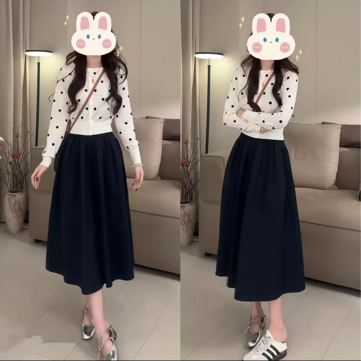 2025秋季小众设计感木耳边口袋显瘦大摆半身裙法式复古轻熟风裙子