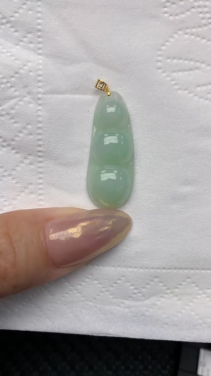 【闪购商品】翡翠颈饰18K金镶嵌 天然翡翠A货，