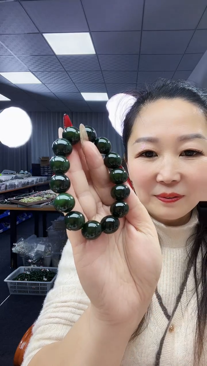 未镶嵌手链和田玉天然和田玉俄7碧老油绿16