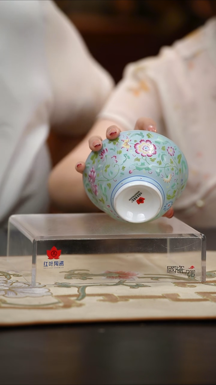 1个正价高脚珐琅彩5寸饭碗（绿）