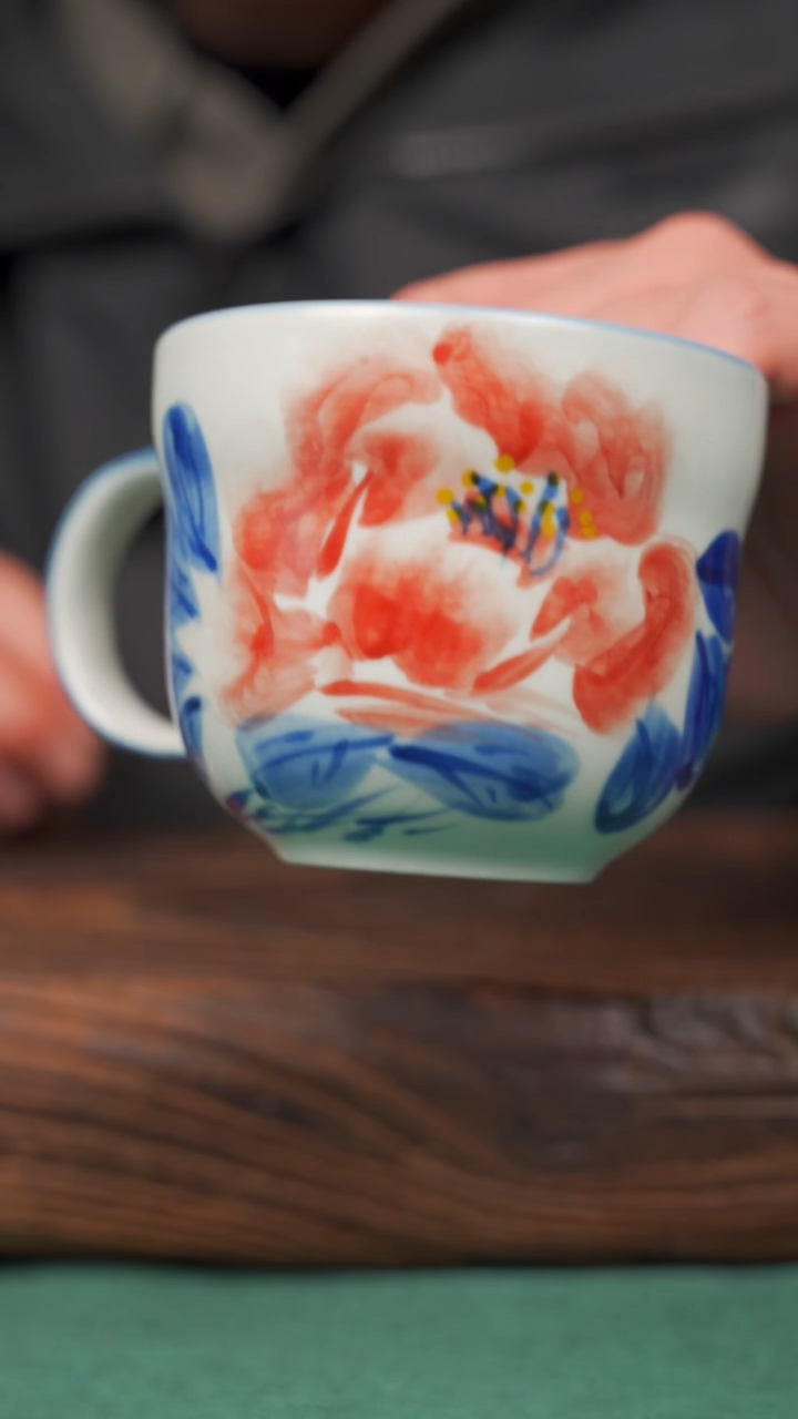 【闪购商品】瓷片72景德镇杯釉下手工手绘瓷器