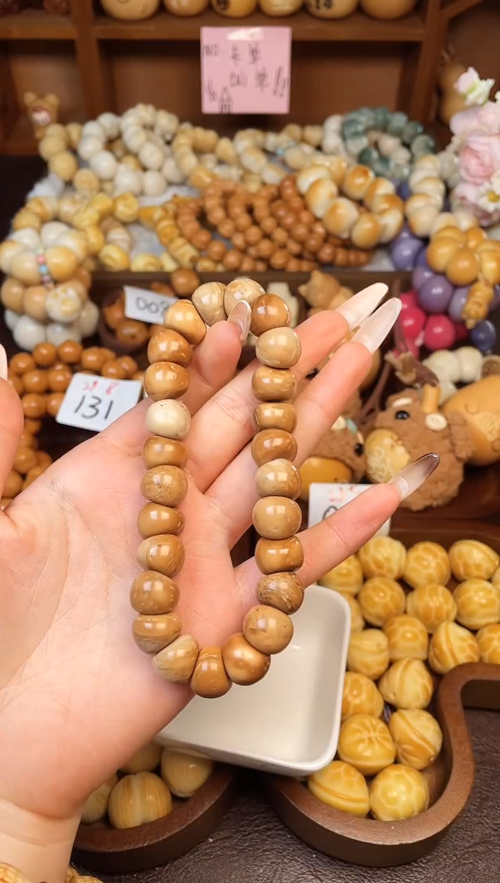 手串菩提根/象牙果25颗腰花单圈