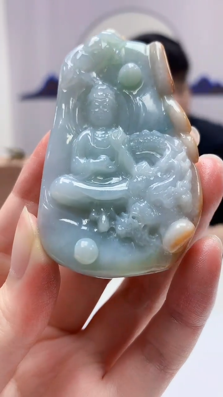 定制翡翠未镶嵌5060zm-毛货挂件观音42