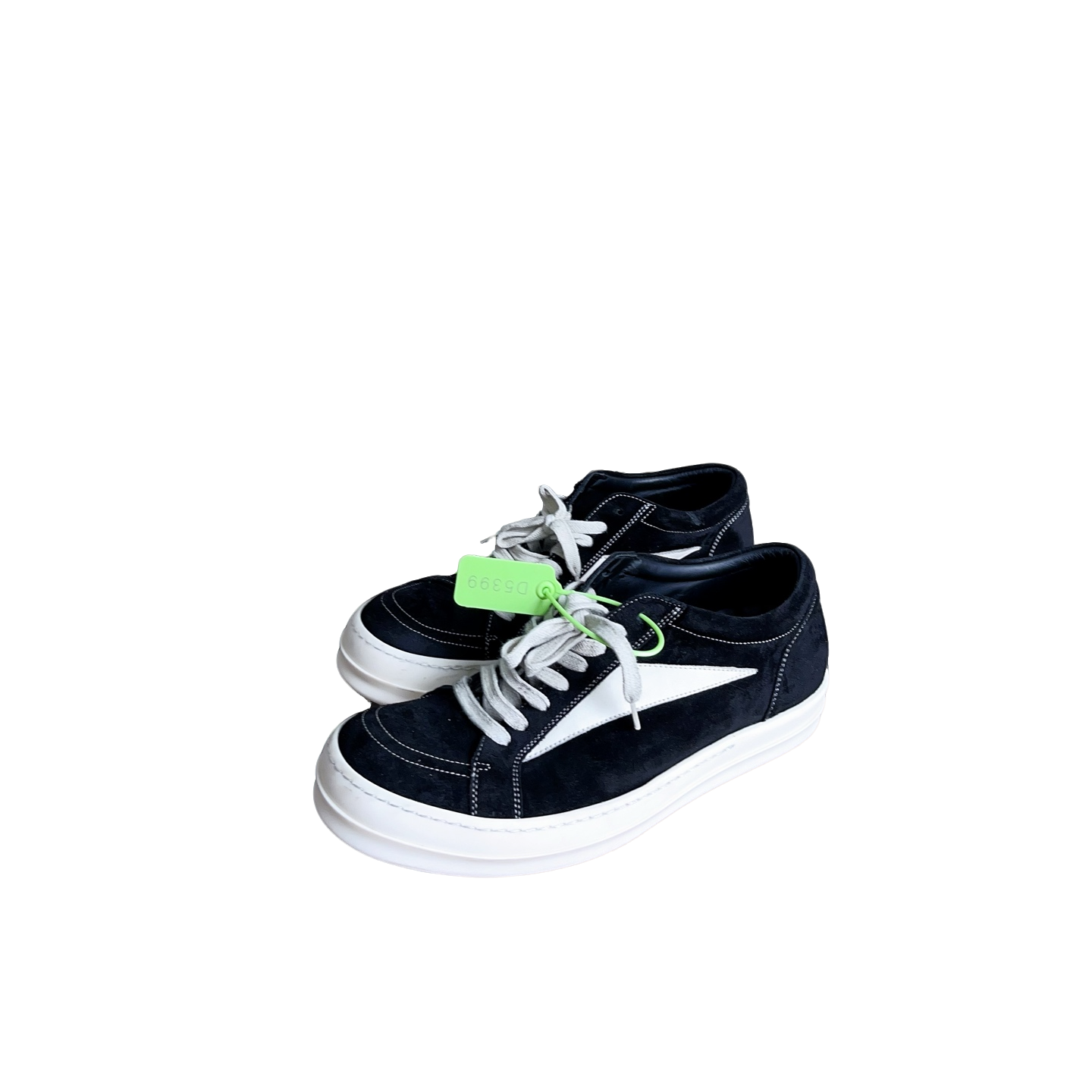 95新 RICKOWENS 主线牛皮Vans黑白鞋 42码原盒配件齐全  d5399