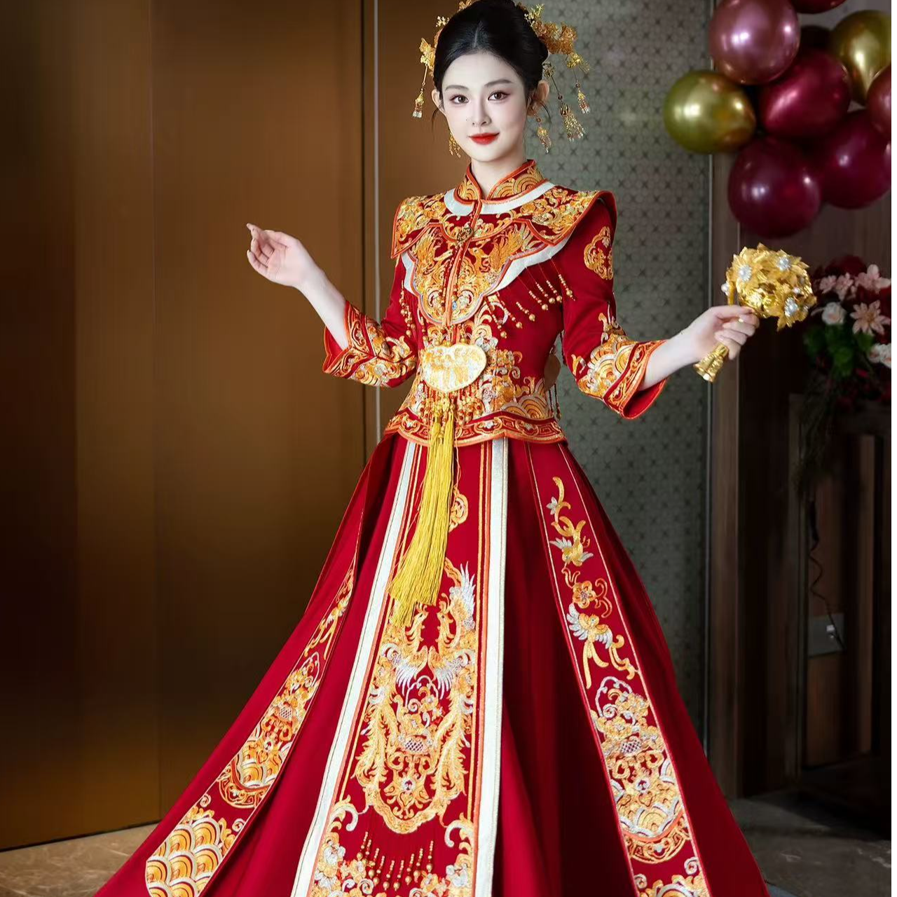 2025新款重工秀禾服新娘龙凤褂婚服结婚敬酒服中式嫁衣礼服秋冬女